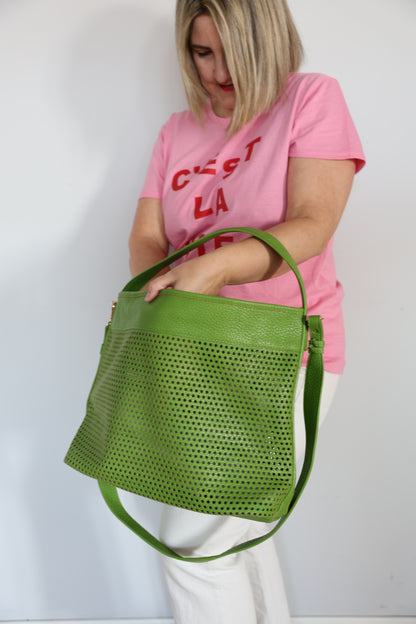 Borsa a spalla in simil pelle Isabel-verde