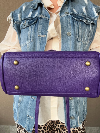 Borsa a mano in simil pelle-viola- KAROL