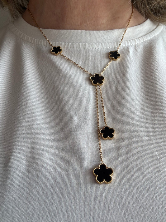 Collana Vathy in acciaio inossidabile -oro e nero