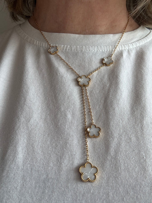 Collana Vathy in acciaio inossidabile -oro e bianco